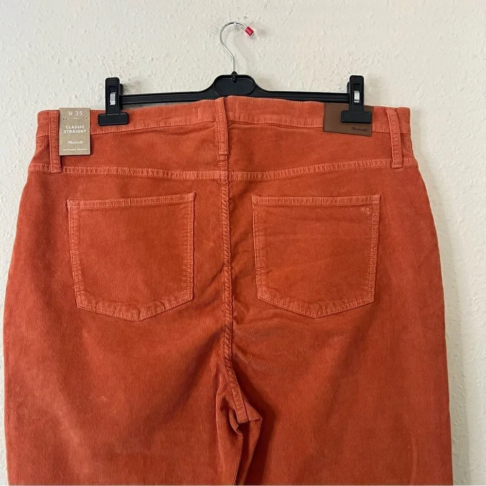 Madewell Corduroy Classic Straight Leg Jean Pants NEW Size 35